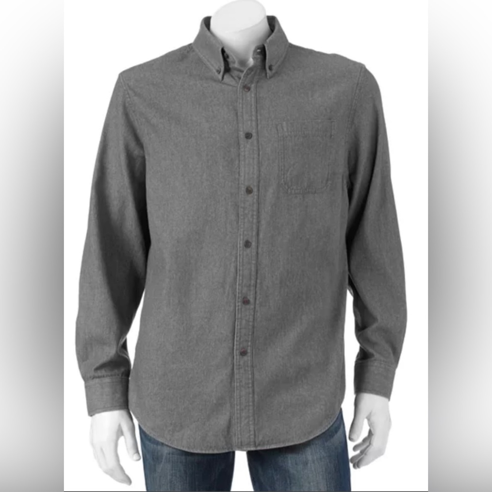 New men’s 3XLT lightweight denim button down shirt